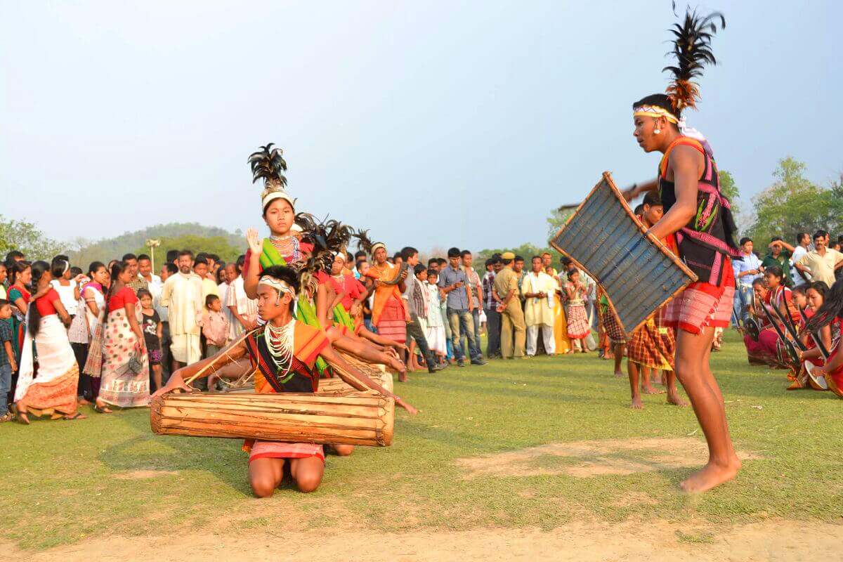 Jaintia Pnar community dancers