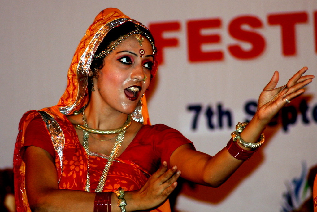 Jhumar dancer performing at cultural event in India