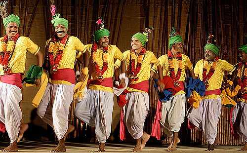 Colorful Jhumar folk dance performance India