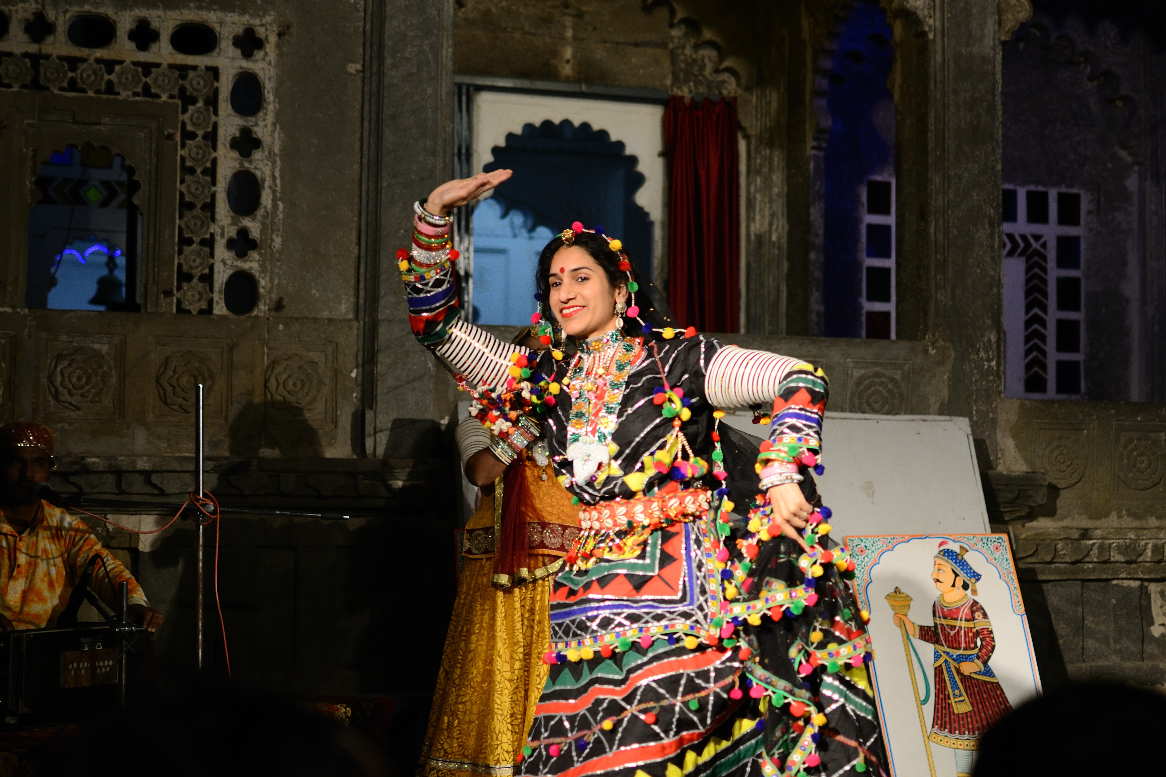 Kalbelia snake charmer dancer with serpentine movements