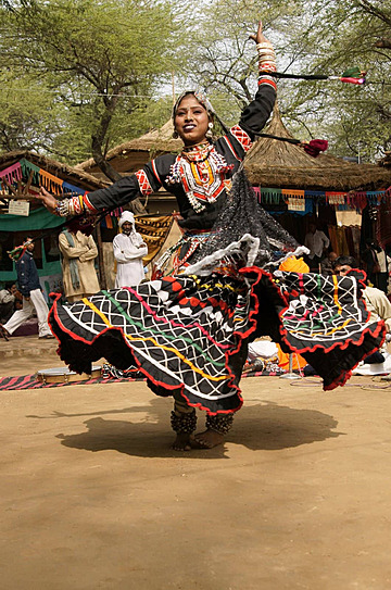 Kalbelia nomadic tribe dancer at wedding celebration