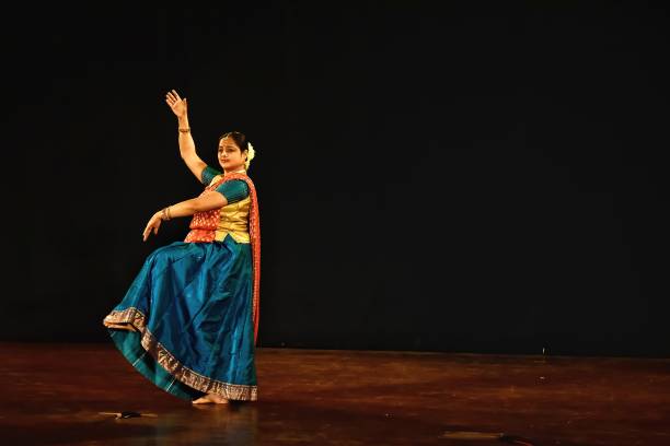 Kathak dancer spinning chakkar performance