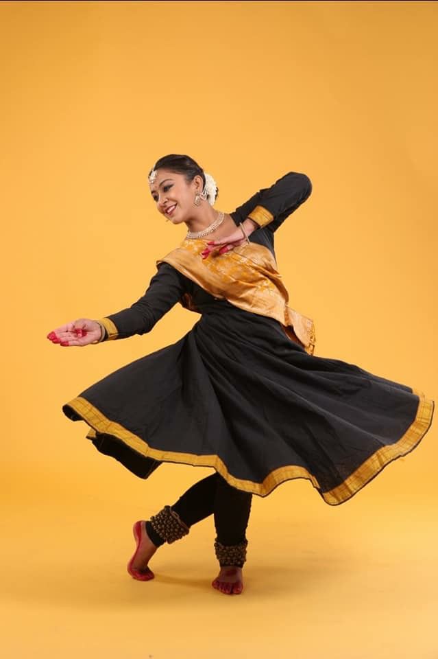 Group Kathak ensemble performance