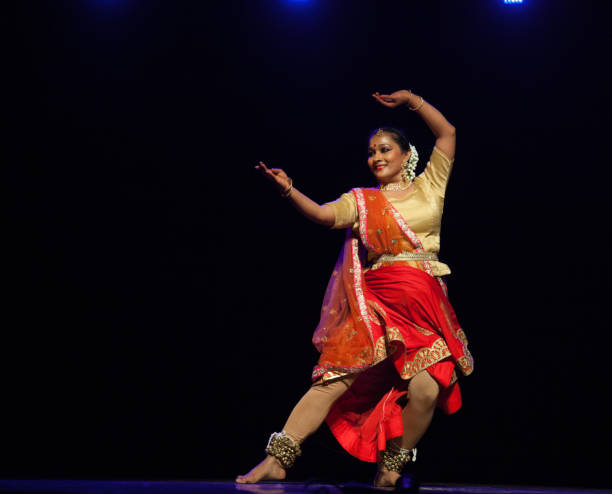 Young Kathak dancer at college cultural fest