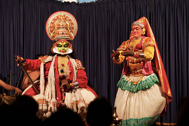 Kerala classical dance Kathakali with ornate costume and jewelry