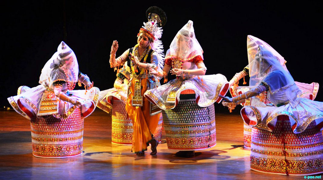 Manipuri Pung Cholom performers with drums