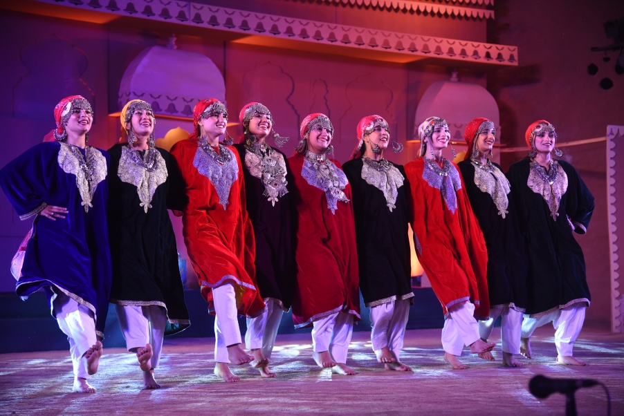 Traditional Kashmiri Rouf dance group performance at wedding