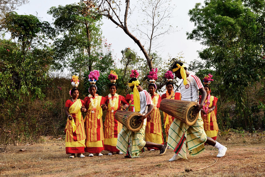Santhali tribal women at cultural festival