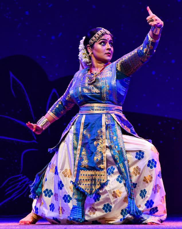 Sattriya dancer in traditional Pat silk costume