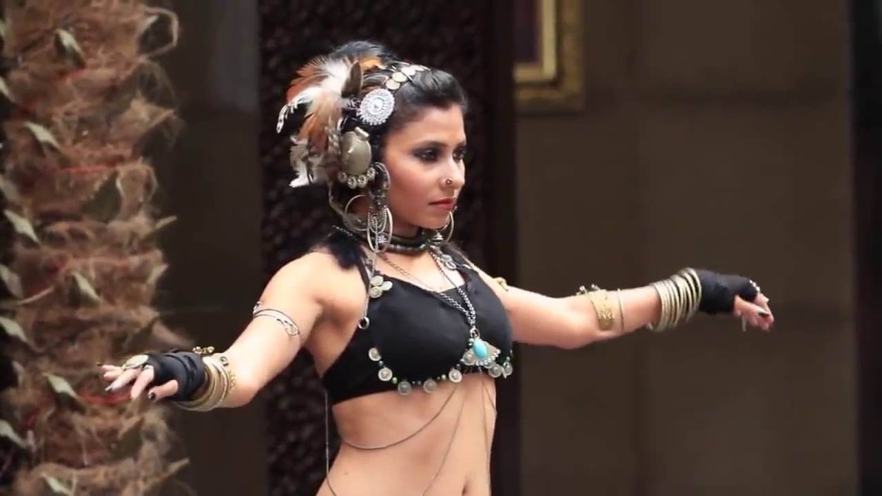 tribal belly dancer performing on stage