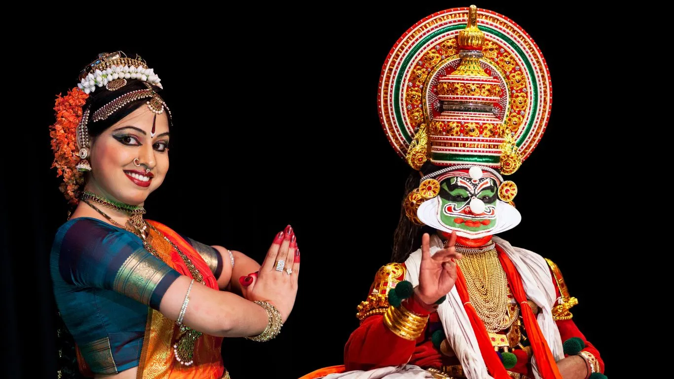 Tribal warriors in traditional costumes