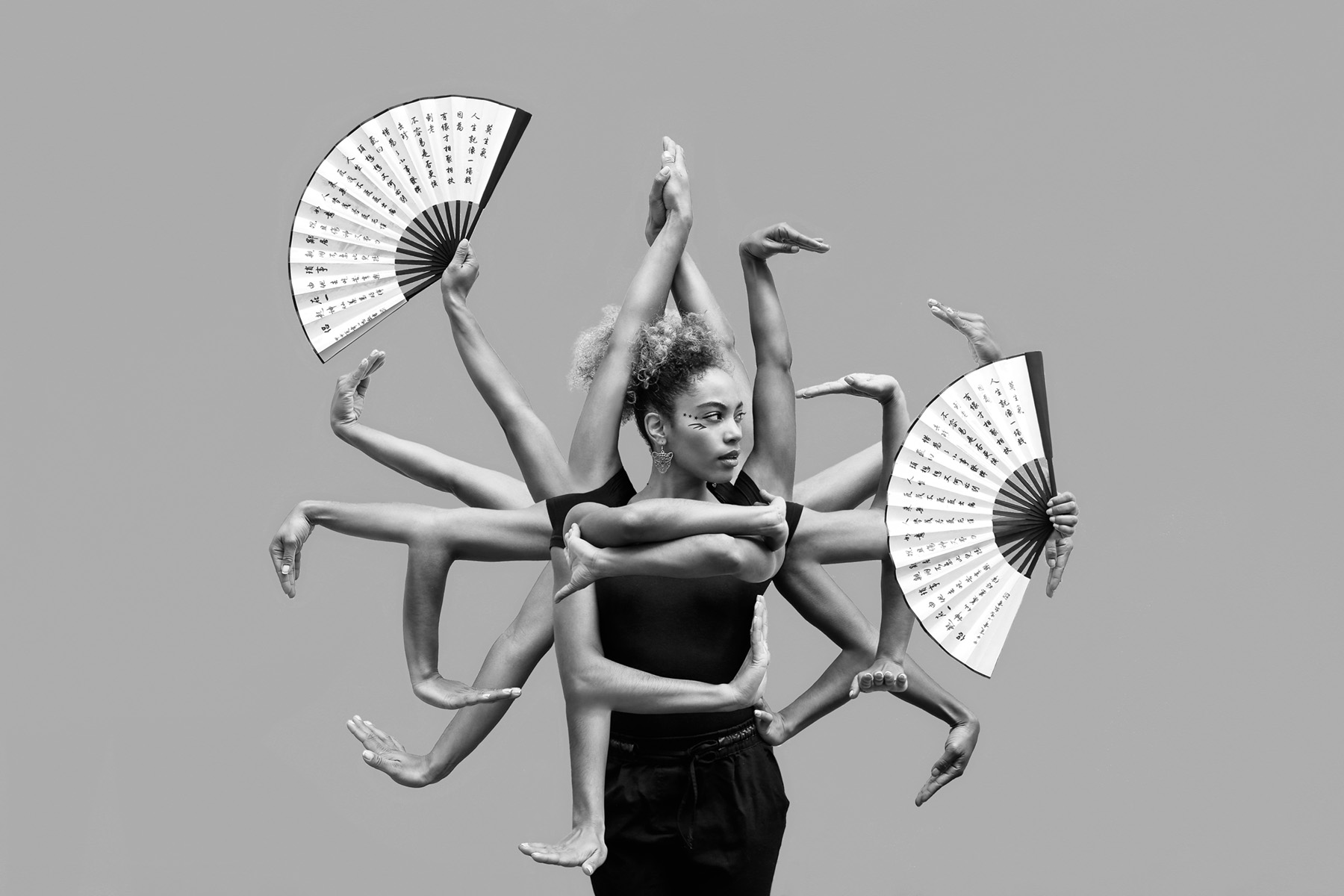 Professional Vogue dancer performing dramatic ballroom pose at fashion event