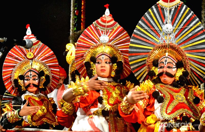 Dramatic Yakshagana theater performance