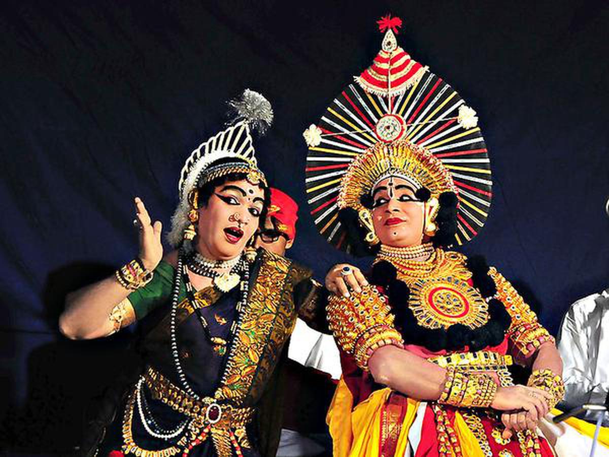 Yakshagana dance drama performance on stage