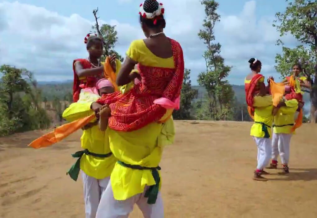 Bhil Dance performers in traditional tribal costumes for cultural event